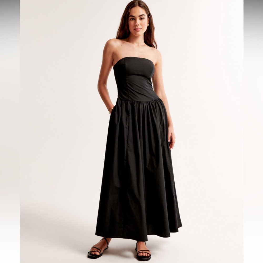 Abercrombie & Fitch Strapless Drop-Waist Maxi Dress Sz-Xs